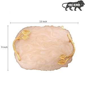 ชุดถาดรองแก้วไม้กลมและเรซินเป็นมิตรต่อสิ่งแวดล้อมด้ามจับสีทองแผ่นรองอเนกประสงค์สไตล์คลาสสิกที่ละเอียดอ่อน - Product Image 5