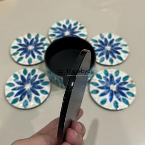 Posavasos con incrustaciones de fregona hecho a mano de Tradebyd, decoración de mesa de lujo perfecta para mesas de comedor y café - Product Image 5