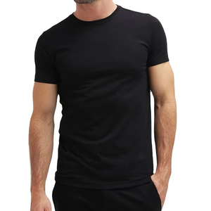 Camiseta de gimnasio en blanco de algodón orgánico ajustado musculoso para hombre de alta calidad personalizada su propio logotipo de manga corta cómoda cuello redondo - Product Image 3