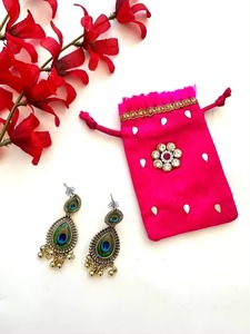 Small Coin Pouches Cover Indian Wedding Haldi Mehendi Sangeet Guest Return Favor <b>Hand</b> Bag <b>Mini</b> Pouch Two Straps Housewarming - Product Image 3