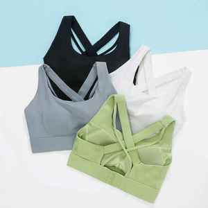 Sujetador deportivo de alto impacto para mujer, con relleno fijo, espalda cruzada y tiras, ideal para yoga, running y entrenamiento. ¡Gran oferta! - Product Image 5