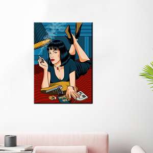 Tableau sur toile Femme Moderne : Décoration de vacances imprimée pour chambre à coucher et cadeaux pour demoiselles d'honneur, encadré style galerie - Product Image 1