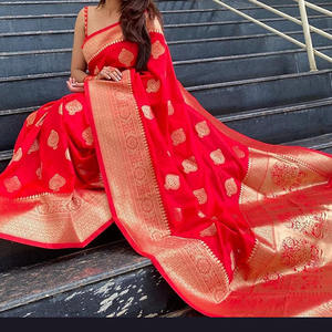 Saree de borde de encaje de moda para mujer con tela de red de lentejuelas para celebraciones y fiestas de invierno - Product Image 3