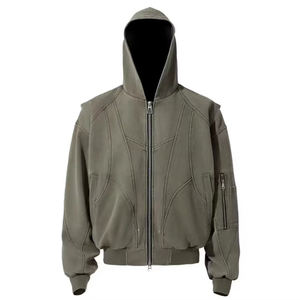 Sweat à capuche zippé quart, col montant personnalisé, en polaire, pour un usage décontracté et les marques de sport, Outfitize - Product Image 4