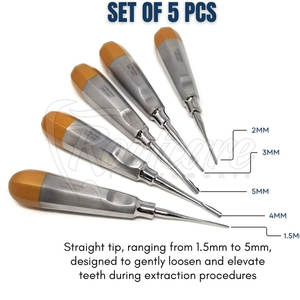 ชุดอุปกรณ์ยกโคนฟันคุณภาพพรีเมียม พร้อมหัวทอง ชุดอุปกรณ์ยกโคนฟันสแตนเลส ขายดี ชุดอุปกรณ์ยกโคนฟัน - Product Image 2