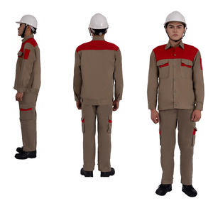 Trajes de trabajo de diseño personalizado: chaqueta soldadora y pantalones cargo con reflectante de seguridad-Uniforme de fábrica - Product Image 2