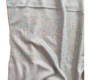 Benedetto 100% Laine Traditionnelle Écharpe Châle Machine Aari Broderie Colorée Kashmiri Designs Tissu Doux Vêtements D'hiver - Product Image 1