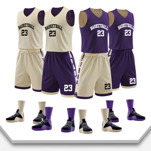 Ensemble d'uniformes de basketball personnalisés 2025 pour hommes, réversible, 100 % polyester, respirant, pour l'entraînement - Product Image 1