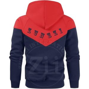 Pull vierge bicolore sweat à capuche imprimé bouffant personnalisé 500 Gsm sweats de haute qualité sweats à capuche unis Oem coton vierge Boxy Fit - Product Image 2