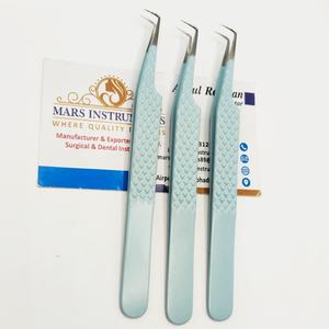 Pinzas para extensión de pestañas Pinzas de precisión de acero inoxidable con puntas de fibra delgada de 90 grados para Aplicación de pestañas - Product Image 4