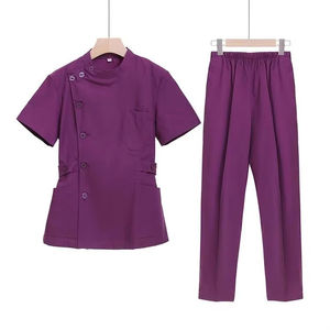 Uniformes de enfermera de poliéster de algodón antiarrugas transpirables de primera calidad, uniformes de Hospital con bolsillos médicos superiores sólidos - Product Image 1
