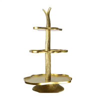 Aluminium Crystal 2-Tier Cake Stand Perak Berlapis Emas Ramah Lingkungan Aman untuk Mesin Pencuci Piring Nampan Penyajian Makanan/Camilan untuk Ulang Tahun/Pernikahan.