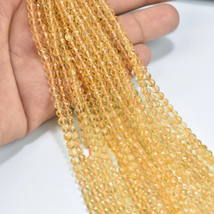 ลูกปัดอัญมณีซิทรีนขนาด17นิ้วสำหรับทำเครื่องประดับขนาด3.5มม. ขนาด AAA 100% - Product Image 1