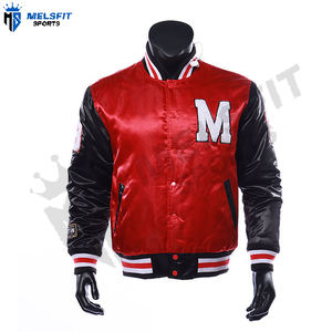 Blouson Bomber Varsity Personnalisé Brodé sur le Devant en Satin 100% Polyester Coupe-Vent Respirant Écologique pour l'Hiver Style Universitaire - Product Image 2
