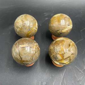 Sphère de pierre de dragon septarée, boule de cristal naturelle, pierre fossile polie, motif unique, diamètre 5 cm - Product Image 3