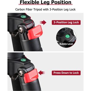 Trakiom <b>Tripod</b> Carbon Fiber 60 Inches Ball Head Camera Support Outdoor Use - Product Image 4
