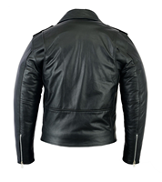 Vente en gros Veste en cuir véritable pour hommes style Brando Perfecto de moto Veste de motard noire Service personnalisé OEM