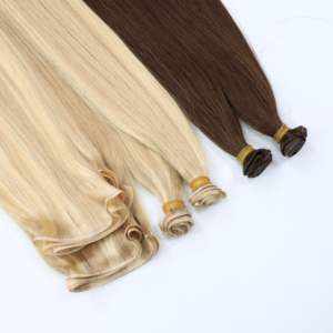 Uxury-mechones rectos de pelo marrón y Rubio, cabello virgen alineado con cutículas de colores, venta al por mayor de ietham - Product Image 4