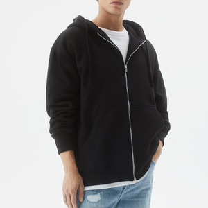 Sweats à capuche pour hommes au design personnalisé sweats à capuche surdimensionnés à double fermeture éclair streetwear épaules tombantes pull en coton lourd sweats à capuche pour hommes - Product Image 5