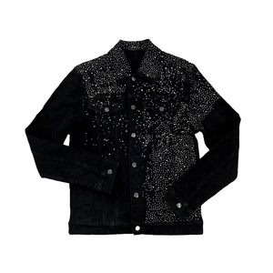 Top Selling <b>Men's</b> Denim Jackets <b>Jeans</b> Denim Rhinestone Made Customized Winter <b>Jean</b> Jackets With OEM Services jacket - Product Image 1
