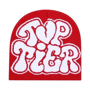 Venta al por mayor Y2K Carta Impreso Punto Jacquard Beanie Diseño Gráfico - Product Image 2