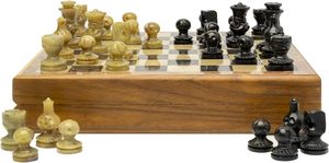 Top bán đá cẩm thạch gỗ cờ vua Set handmade sang trọng trò chơi hội đồng quản trị đá tự nhiên và cờ vua bằng gỗ miếng nhà máy trực tiếp bán buôn - Product Image 3