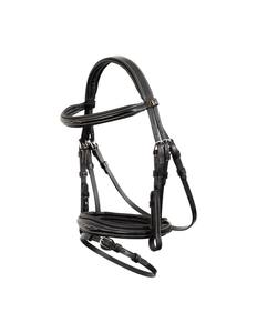 Bridon de cheval en cuir de qualité supérieure avec ajustement confortable et muserolle rembourrée personnalisable - Product Image 1