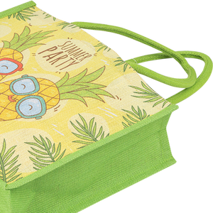 Hopping-Bolso de yute con bonito estampado, producto de alta calidad tejido con asa acolchada, fabricado en ndia - Product Image 6