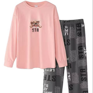 Wholesale Price Custom Women's Soft Breathable Sleepwear Set Long Sleeved <b>Pyjamas</b> Printed Anime Animal Home Use Hot Sale <b>Summer</b> - Product Image 1