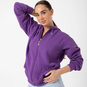 Sudadera con Capucha Unisex de Corte Regular y Cierre Completo, 100% Algodón, Cómoda y Elegante para Descansar, Atuendos Casuales, Actividades al Aire Libre en Invierno - Product Image 6