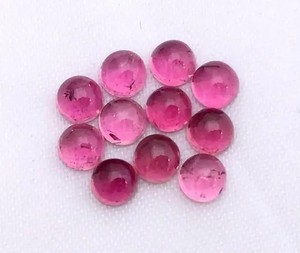 Cabujones calibrados con reverso plano redondo de turmalina Rosa natural de 8mm, precio al por mayor suelto, piedras para ajuste de joyería, Comprar ahora en línea - Product Image 1