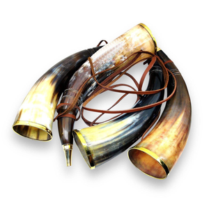 แตรเป่าทำมือจากเขาควายสไตล์ไวกิ้ง แตรรบยุคกลาง เสียงแตรควาย/กระทิง สีเงิน เป็นมิตรกับสิ่งแวดล้อม รุ่น Love MULTI - Product Image 4