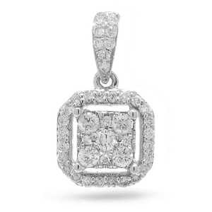 Collar con colgante de diamantes de oro blanco de 14 quilates y 0,29 quilates - Product Image 1