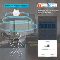 Bonne option Tuya WiFi Détecteur de présence respiratoire au plafond Alarme d'anomalie instantanée et vérification à distance via l'application intelligente PST-ZY-M100-L