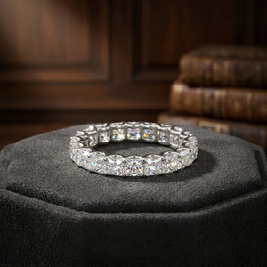 Full Eternity Bezel Set Round CZ Band <b>Ring</b> In White Gold For MEN Classic Luxury Fashion Wedding Jewelry - Product Image 1