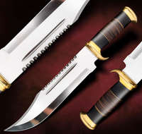 Vente en gros de couteaux de chasse et de chef PRESTIGE BLADES, personnalisés OEM ODM, faits à la main en acier J2, avec manche moderne en bois et résine, et étui en cuir.