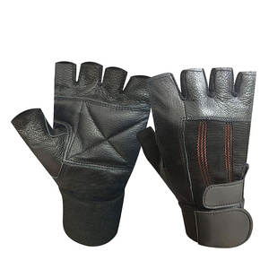 Gants d'haltérophilie en cuir respirants durables et antidérapants personnalisés entraînement Protection UV demi-doigt de fitness - Product Image 5