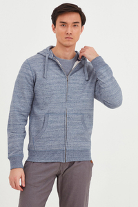 Sweat à capuche oversize zippé en molleton texturé coton/polyester 450 GSM de haute qualité pour l'hiver, décontracté, séchage rapide et respirant - Product Image 2