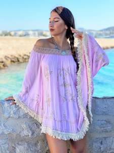 เสื้อโบฮีเมียนสำหรับผู้หญิงชุดเดรสปักลายเม็กซิกันกระโปรงไซส์ใหญ่เสื้อเบลาส์แบบชนเผ่าเสื้อผ้าสำหรับกลางแจ้งฤดูร้อน - Product Image 2