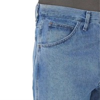 Toptan erkek mavi Denim kot düz rahat Fit yıkanmış katı Streetwear tarzı rahat sonbahar giymek