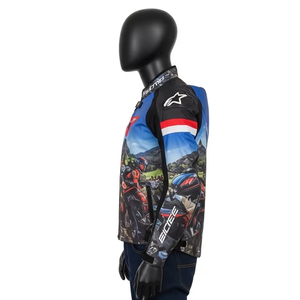 Veste de course de moto coupe-vent Polyester Spandex Impression numérique Vêtements d'extérieur de protection pour l'équitation Sports Biker Safety Gear - Product Image 4