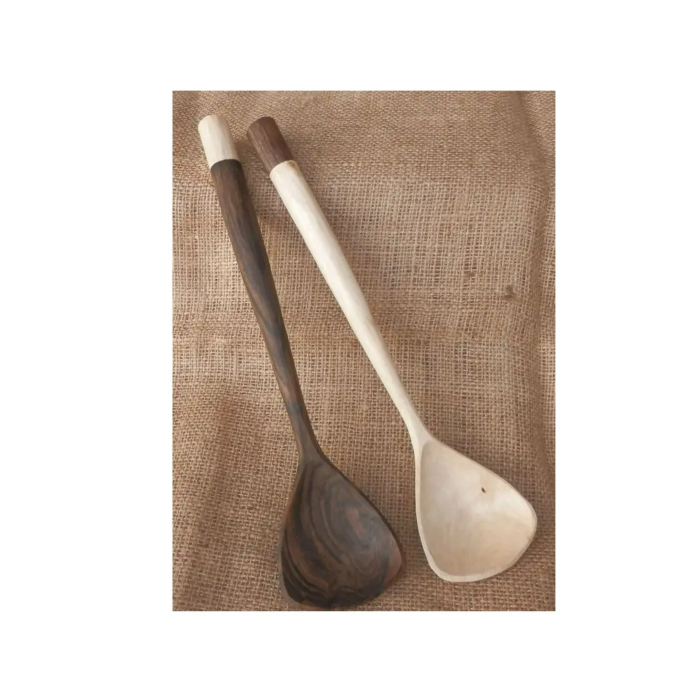 Spoon Set customized Logo Kitchen Cooking Turners Slotted Mixing Shovels Flat Wooden Turner Wood Spatulas
