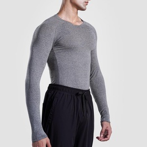 เสื้อยืดรัดรูปไร้รอยต่อสำหรับผู้ชายเสื้อยืดฟิตเนสเพาะกายฟิตเนสรัดรูปแห้งเร็ว - Product Image 3