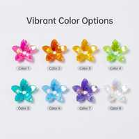 Strass en forme de fleur de 13 mm, multicolores, irisés, paillettes en PET pour bricolage, décorations de fête, boîte cadeau