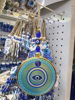 DAFNI EVIL EYE 13 CM Décoration Murale Traditionnelle Magnétique en Verre Gaufré Fait Main, Cadeau Promotionnel Nouveauté pour le Nouvel An Chinois