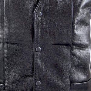 Gilet en cuir véritable pour homme, nouvelle arrivée, style décontracté, col en V - Product Image 5