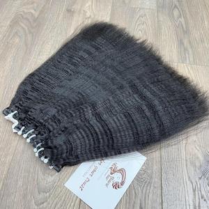 Clip dans l'extension de cheveux kinky Straight Clip-in Tape Virgin Raw Clip vietnamien dans les extensions de cheveux humains pour les femmes noires - Product Image 5