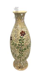 Florero de latón de Metal ovalado grande de estilo moderno más vendido, diseño en relieve, acabado dorado para decoración de balcón del hogar, jarrón de mesa - Product Image 4