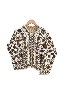 <b>White</b> Suzani <b>Jacket</b> Embroidered Velvet <b>Jacket</b> Indian Winter <b>Jacket</b> Coat Floral <b>Jacket</b> For Women Warm Suzani Coat - Product Image 1