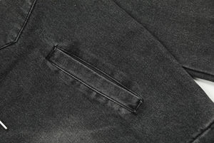 Sudadera con capucha de mezcla de algodón 100% lavado desgastado para hombre, sudaderas con capucha de invierno con ojales de bolsillo y diseño con cordón - Product Image 4